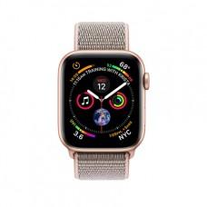 Apple Watch Series 4 GPS, 44mm, корпус из алюминия золотого цвета, спортивный браслет (Sport Loop) цвета «розовый песок»