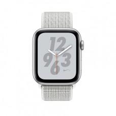 Apple Watch Series 4 Nike+ GPS, 44mm, корпус из алюминия серебристого цвета, спортивный браслет (Sport Loop) Nike цвета «снежная вершина»