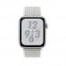 Apple Watch Series 4 Nike+ GPS + Cellular, 40mm, корпус из алюминия серебристого цвета, спортивный браслет (Sport Loop) Nike цвета «снежная вершина»