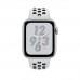 Apple Watch Series 4 Nike+ GPS, 44mm, корпус из алюминия серебристого цвета, спортивный ремешок Nike цвета «чистая платина/черный»