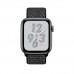 Apple Watch Series 4 Nike+ GPS, 40mm, корпус из алюминия цвета «серый космос», спортивный браслет (Sport Loop) Nike черного цвета