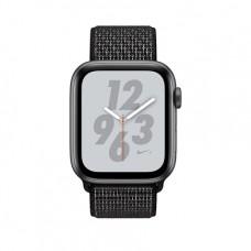 Apple Watch Series 4 Nike+ GPS, 44mm, корпус из алюминия цвета «серый космос», спортивный браслет (Sport Loop) Nike черного цвета