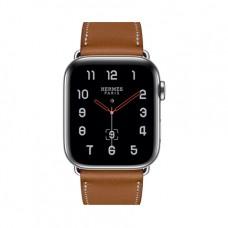 Apple Watch Series 4 GPS + Cellular, 44mm, корпус из стали, ремешок Hermès Single Tour из кожи Barénia цвета Fauve