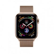Apple Watch Series 4 GPS + Cellular, 44mm, корпус из стали золотого цвета, миланский сетчатый браслет золотого цвета