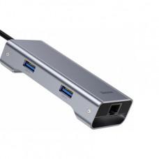 Хаб Baseus Square Desk Type-C - USB-C (PD), USB 3.0 x2, HDMI 4K, SD/TF, RJ45