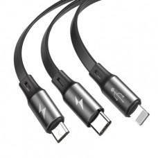 Кабель-рулетка Baseus Fabric 3-in-1 Flexible USB Cable