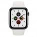 Apple Watch Series 5 GPS + Cellular, 44mm, корпус из стали цвета «черный космос», белый спортивный ремешок