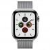 Apple Watch Series 5 GPS + Cellular, 44mm, корпус из стали, серебристый миланский сетчатый браслет