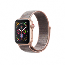 Apple Watch Series 4 GPS + Cellular, 40mm, корпус из алюминия золотого цвета, спортивный браслет (Sport Loop) цвета «розовый песок»