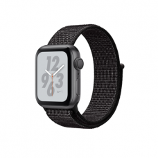Apple Watch Series 4 Nike+ GPS, 40mm, корпус из алюминия цвета «серый космос», спортивный браслет (Sport Loop) Nike черного цвета
