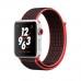 Умные часы Apple Watch Series 3 Nike+ GPS + Cellular, 38mm, корпус из серебристого алюминия, ремешок Sport loop красно-черного цвета