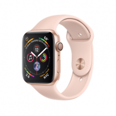 Apple Watch Series 4 GPS, 44mm, корпус из алюминия золотого цвета, спортивный ремешок цвета «розовый песок»