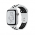 Apple Watch Series 4 Nike+ GPS, 44mm, корпус из алюминия серебристого цвета, спортивный ремешок Nike цвета «чистая платина/черный»