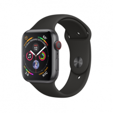 Apple Watch Series 4 GPS + Cellular, 44mm, корпус из алюминия цвета «серый космос», спортивный ремешок черного цвета