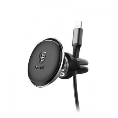 Автомобильный магнитный держатель + кабель-органайзер Baseus Magnetic Air Vent Car Mount Holder With Cable Clip
