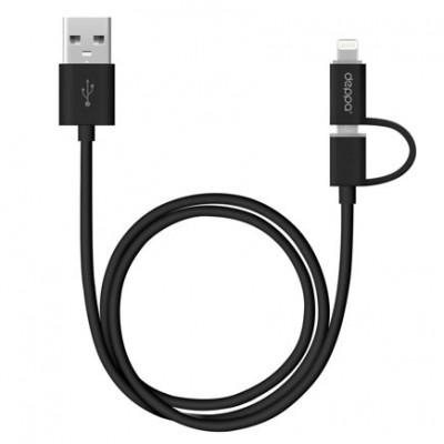 Кабель 2 в 1 Deppa Lightning + Micro-USB/USB (1,2 м)