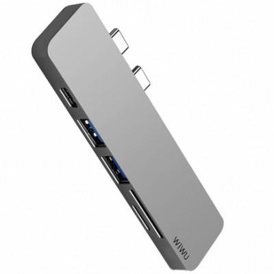 Хаб WIWU Apollo T8Lite (2xUSB 3.0, SD, Micro SD, Type-C)