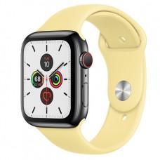 Apple Watch Series 5 GPS + Cellular, 44mm, корпус из стали цвета «черный космос», спортивный ремешок цвета «лимонный мусс»