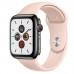 Apple Watch Series 5 GPS + Cellular, 44mm, корпус из стали цвета «черный космос», спортивный ремешок цвета «розовый песок»